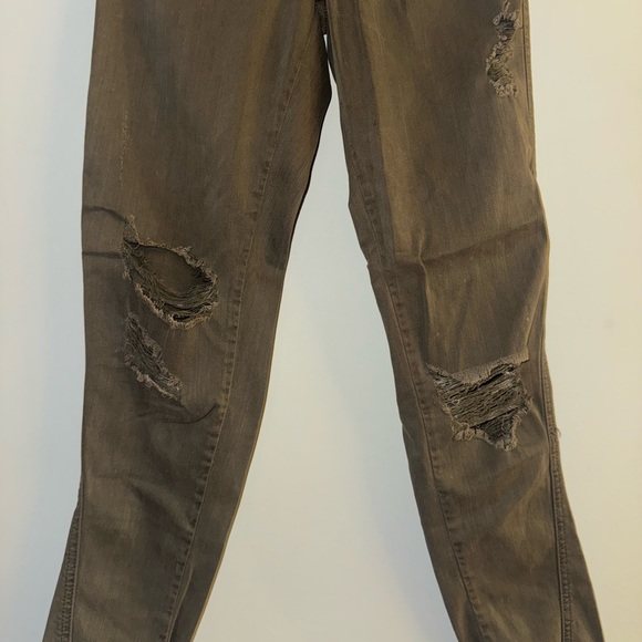 Flying Monkey Olive Distressed Skinny Jeans - Picture 3 of 7